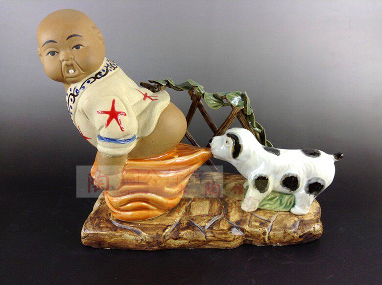 陶瓷工艺品石湾公仔家居装饰品礼品客厅书房招财童趣摆件情趣促销