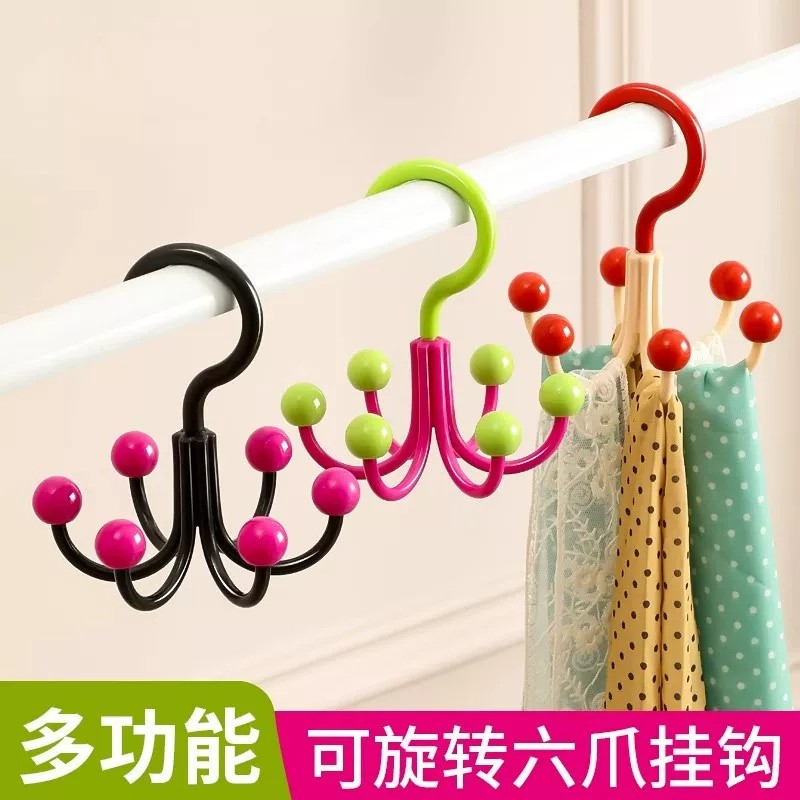 挂钩挂内衣吊带帽子多巴胺旋转六爪收纳吊钩衣柜家用免打孔多功能 收纳整理 其他收纳 原图主图