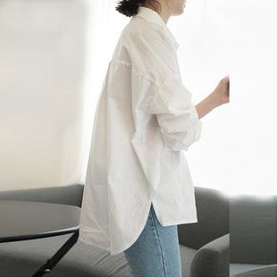 韩国白衬衫女设计感小众2025秋季大码宽松显瘦上衣长袖内搭衬衣冬
