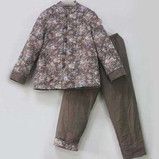 女家居服套装 冬季 秋 新疆棉花棉袄薄棉手工棉衣棉裤 可拆卸内胆老式