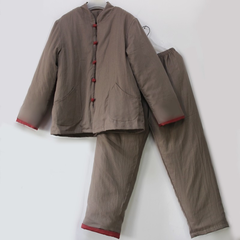 盘扣棉袄可拆卸内胆新疆棉花可脱里手工棉衣棉裤冬季女家居服套装