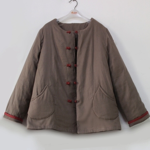 家居服冬 新疆长绒棉花棉袄手工棉纱棉衣女式 新中式 可拆卸内胆老式