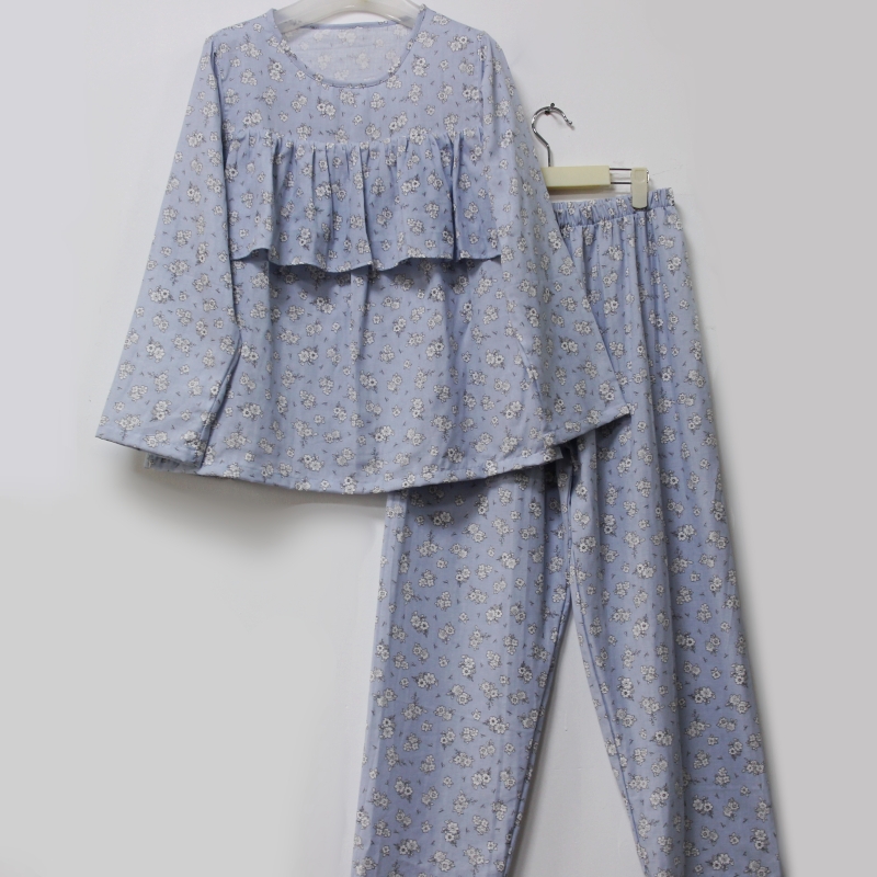 家居服套装纯棉棉布防凸点睡衣女