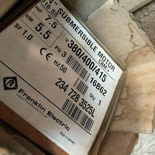 议价Franklin富兰克林潜水泵 4寸5.5KW深水电机，潜水可维修