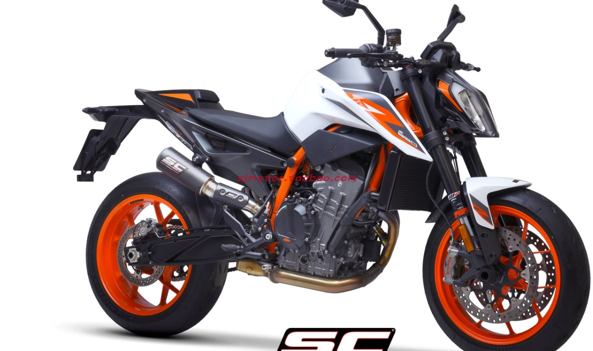 意大利sc 适用ktm duke790/890r 改装gp钛合金中尾段排气管