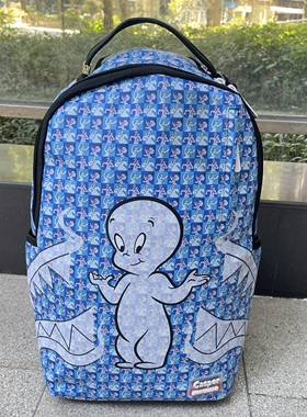 Sprayground x Casper联名款男女通用休闲时尚百搭潮牌双肩背包