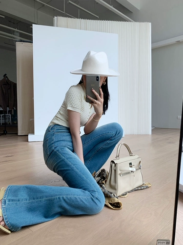 Эластичные ретро штаны-клёш, по фигуре