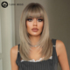 wig假发全头套女短发日常无痕隐形高层次锁骨发齐刘海中长发白金