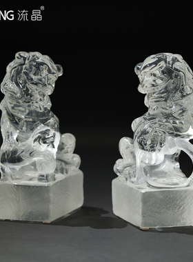NEWKNG流晶创意仿古石狮翻模摆件