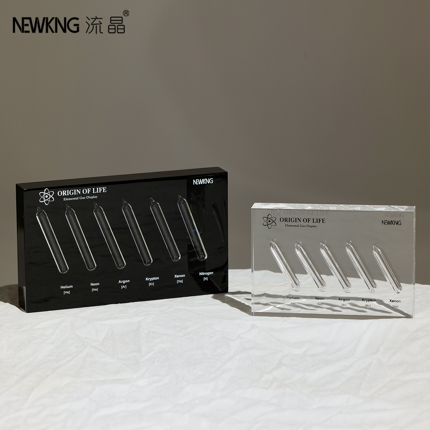 流晶 元素气体创意化学摆件教学收藏实物玻封标本可发光惰性气体