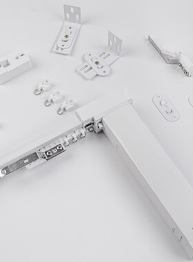 智能电动语音轨道白色电动窗帘轨道L型转角轨道智能遥控窗帘杆