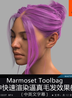 精翻中英文-Marmoset Toolbag大神快速渲染逼真毛发效果教程游戏