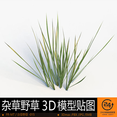 杂草野草-015模型3DMAX环境效果图影视游戏次世代场景地形建模