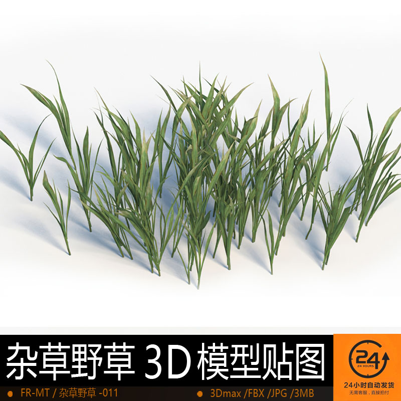 杂草野草-011模型3DMAX环境效果图影视游戏次世代场景地形建模