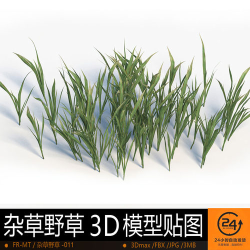 杂草野草-011模型3DMAX环境效果图影视游戏次世代场景地形建模