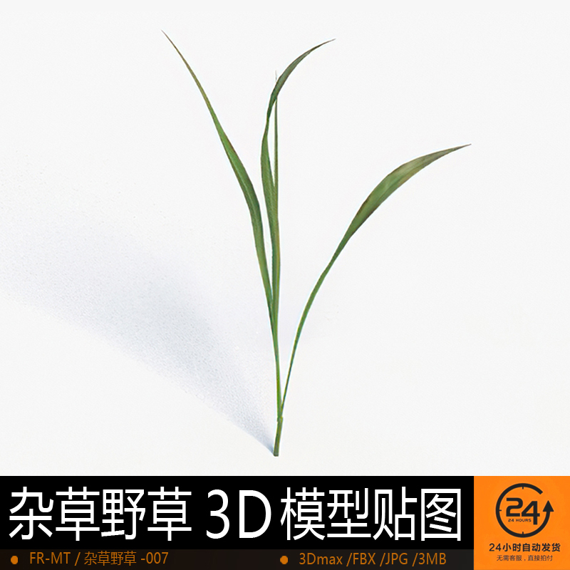 杂草野草-007模型3DMAX环境效果图影视游戏次世代场景地形建模