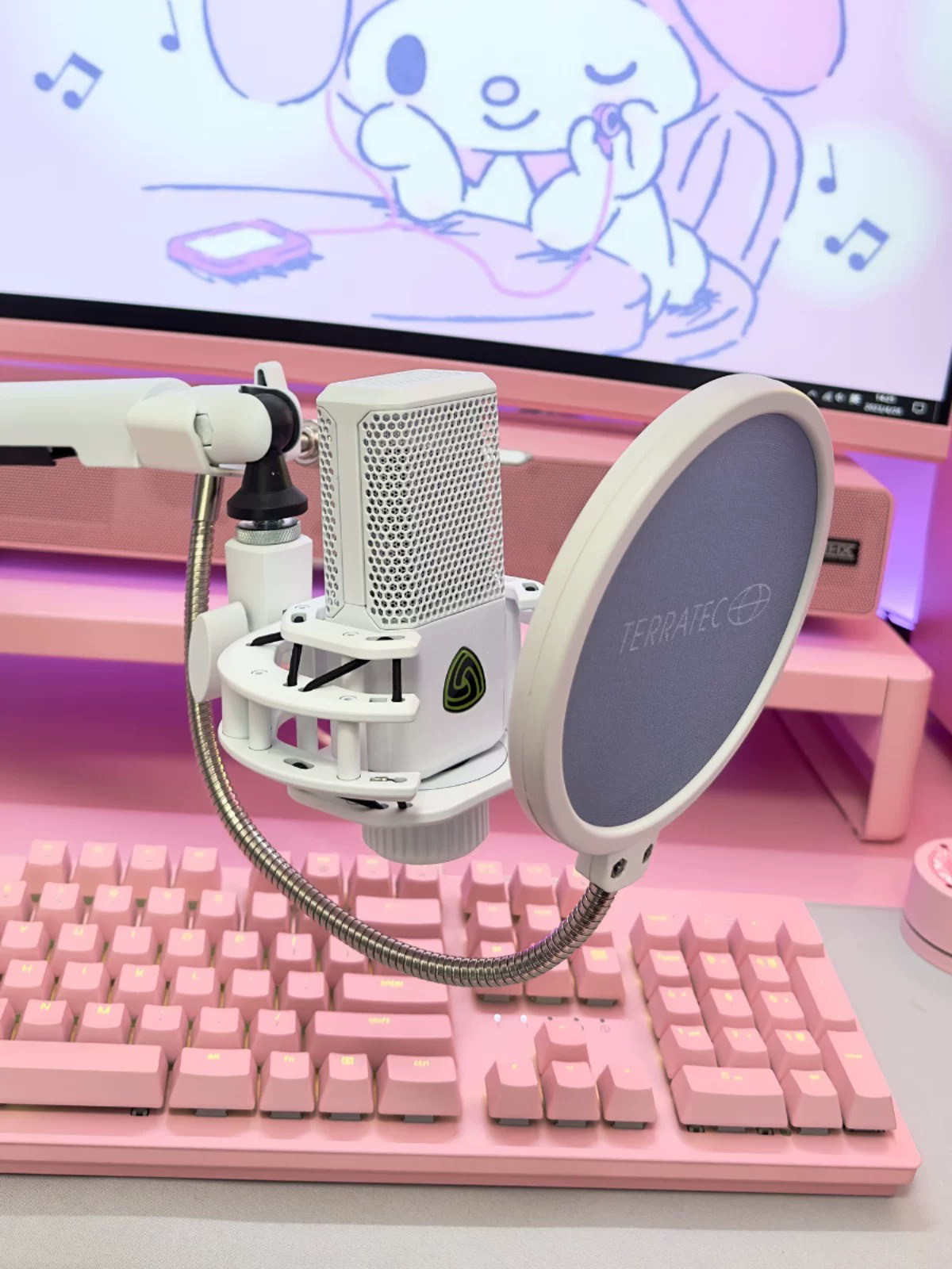 坦克高端防喷网录音专用播音室电容麦克风K歌U型金属直播防喷咪罩