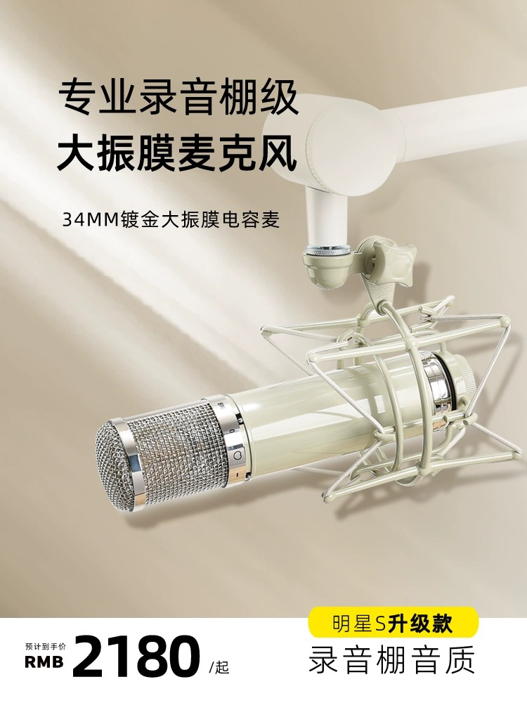 TERRATEC 明星S大振膜专业电容录音K歌网络直播有声书麦克风话筒