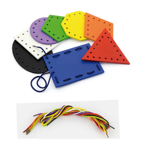 VIGA串线形状盒儿童认知益智桌面玩具幼儿园图形认识亲子互动玩具