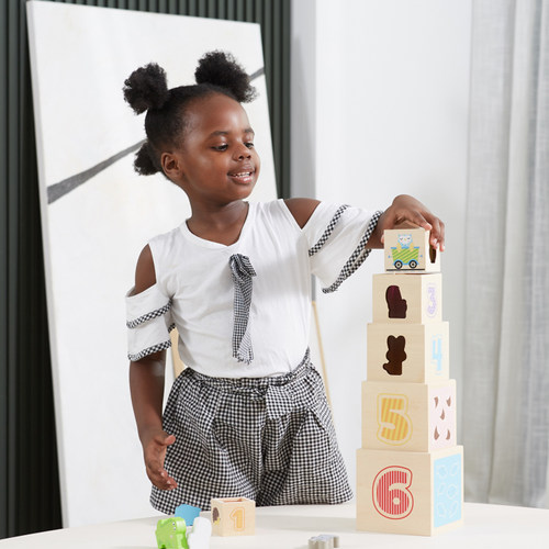 彩虹形状匹配套盒清水套盒儿童1-2周岁孩子拼搭游戏幼园唯嘉VIGA