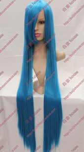 cosplay假发 蓝色一米100CM 万用收脸长直发 龙葵公主 高温丝