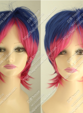 cosplay假发 吊带袜天使 史朵金Stocking 男版性转 蓝粉渐变色