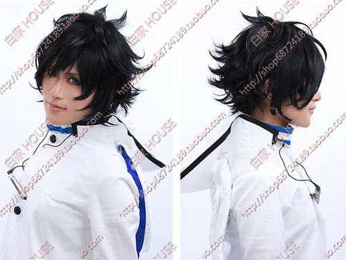 cosplay假发 恶魔幸存者2 久世响希 女神异闻录 黑色造型反翘假发