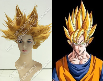 cosplay假发七龙珠 孙悟空 超级赛亚人 金黄色爆炸头 动漫假毛