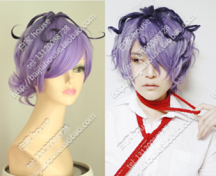 定型 cosplay假发 紫色自然卷发 咖喱 garry 恐怖美术馆