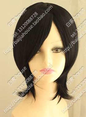 cosplay假发 黑色msn短发收脸 高温丝 鲁鲁修 立夏 死神COS假发