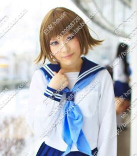 COS假发 冰菓/伊原摩耶花/冲田总司/棕色/翻翘短发/cosplay假发