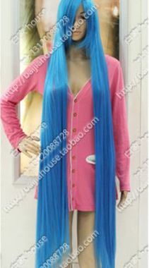 150CM 1米5深蓝 海洋蓝色 收脸长直发 高温丝加长加厚cospaly假发