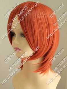 橘红色短发 收脸加厚 歌之王子殿下 七海春歌 银魂 神乐COS假发