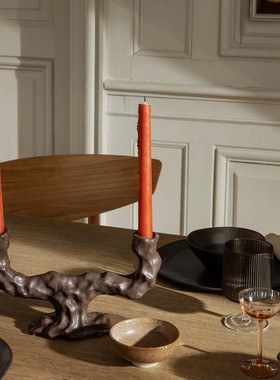 丹麦ferm LIVING Dito系列手工烛台 枝状蜡烛烛台装饰摆件乔迁