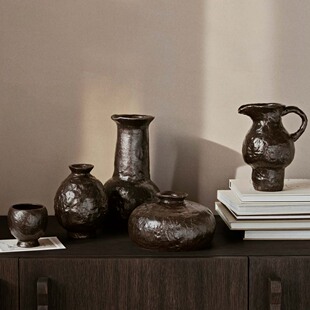 北欧设计Ferm living Doro系列花瓶杯子水壶釉面陶器桌面装饰摆件