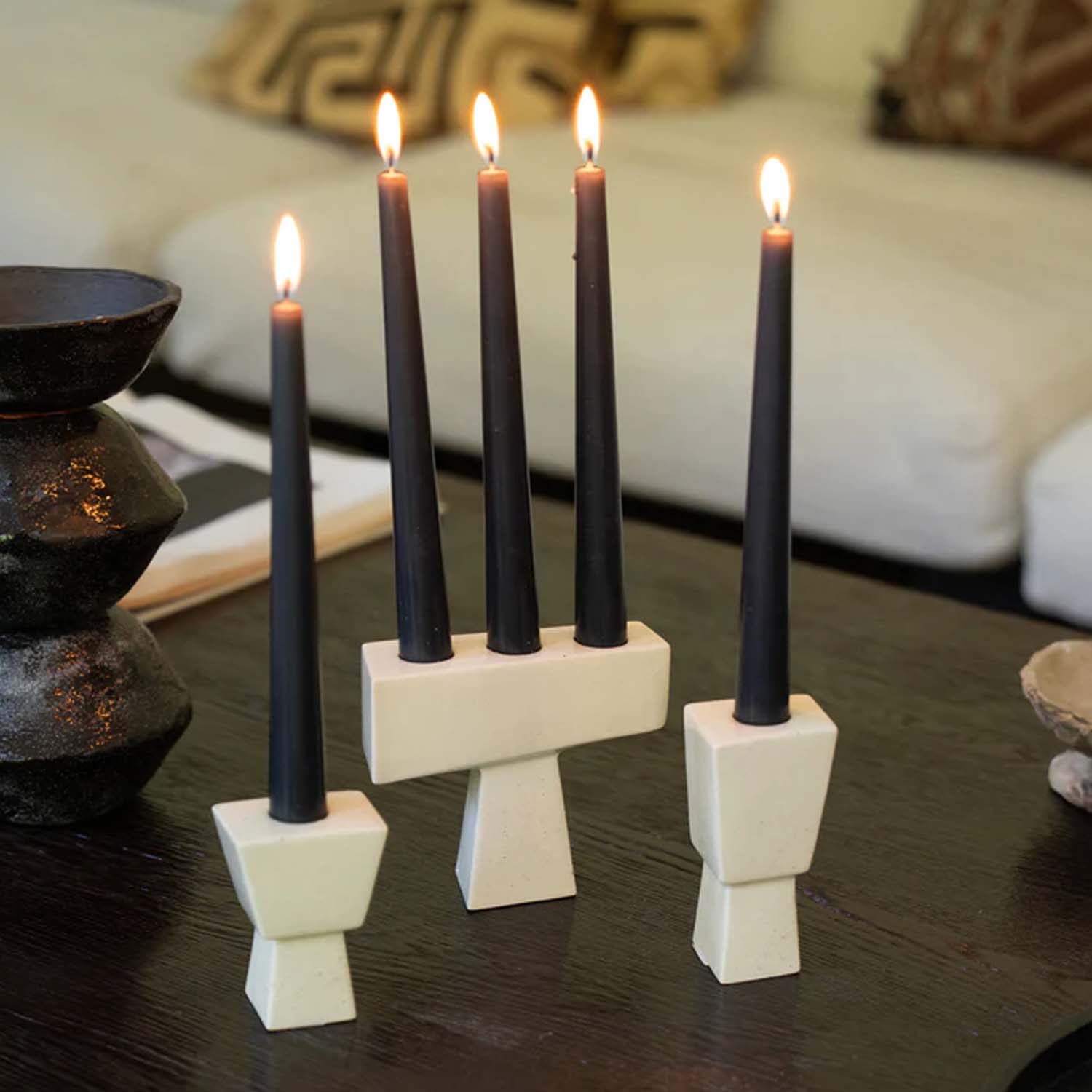 serax 比利时molly粗陶烛台 设计师装饰品 组合 乔迁礼物