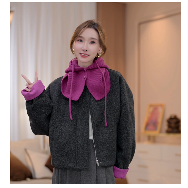 【新款上新】马克华菲新款翻领皮外套秋冬款夹克外穿轻奢风jcc