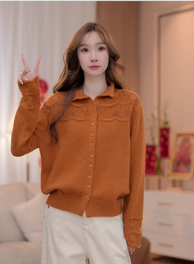 【新款上新】马克华菲2026早春镂空钩花氛围感针织上衣jcc