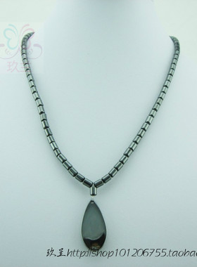 黑胆石挂件水滴礼品吊坠项链