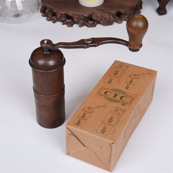 台湾原产CTC/BE品牌铜质手摇磨豆机金属刀具可调节咖啡粉粗细30g