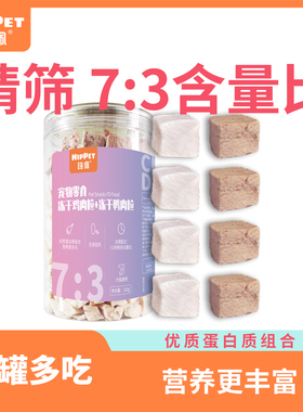嗨佩宠物猫狗冻干鸡肉粒鸭肉粒通用零食英短金毛成幼犬猫营养健康