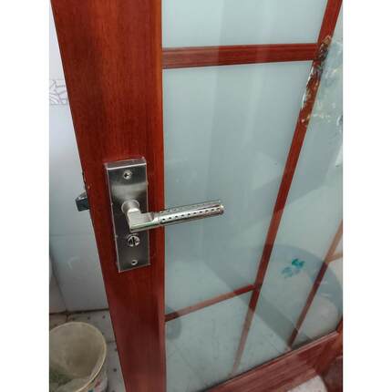 厕所浴室门把手卫生间门锁洗手间老式单舌无钥匙款通用铝合金门
