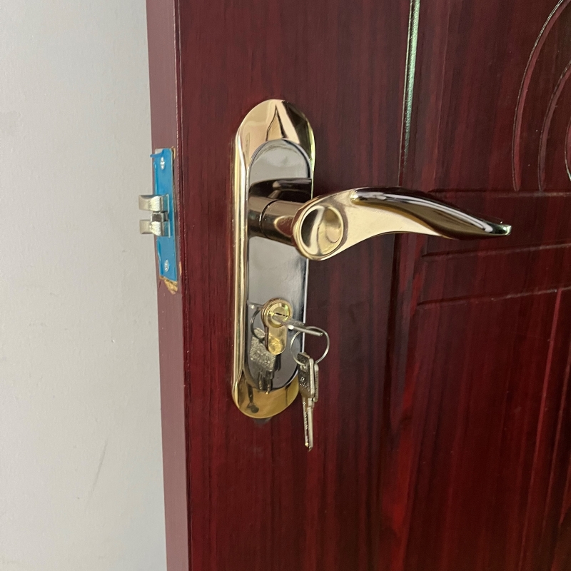 执手锁室内卧室单舌头门锁卫生间房间门把手简约实木房门锁具钛金