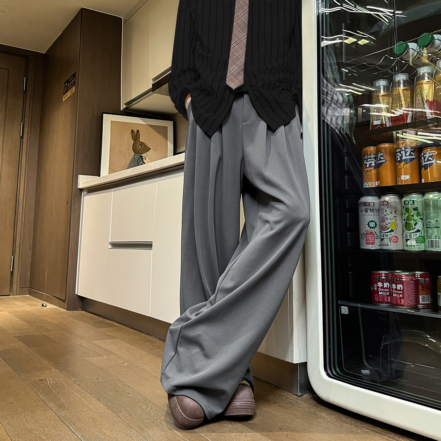 春夏新品西装裤男女同款垂感直筒拖地休闲裤1401-3/h723P50控75，商品下架区商品下架区，星座1401-3（原电商B417 ）