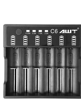 用点好的！6槽多功能锂电池充电器3.6v/3.7v/18650/20700/21700
