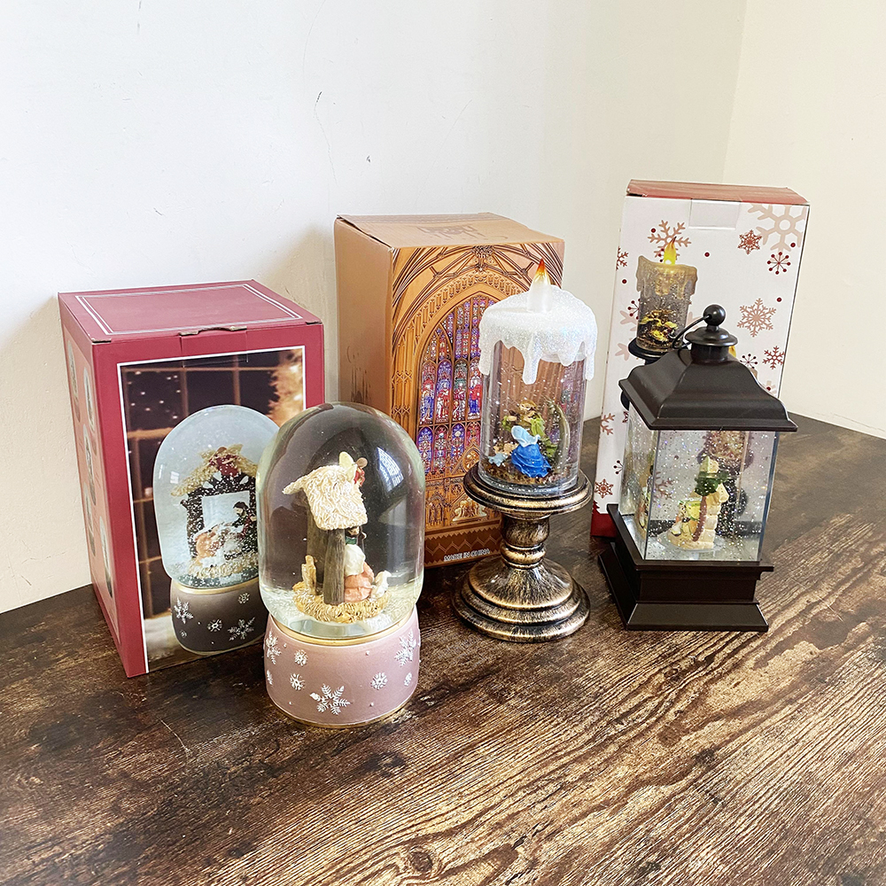 圣诞节庆装饰led微雪景观小夜灯