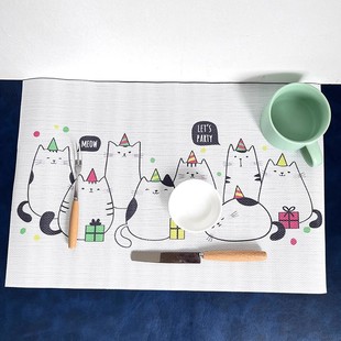 百变小能手!出沙特隔热PVC餐桌垫北欧可爱简约长方形餐具锅垫子