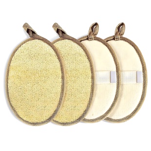 双面可用!四个套装!老美单丝瓜络搓澡刷家用强力搓泥刷背洗澡巾