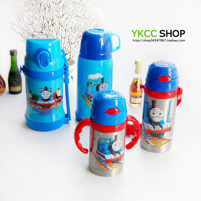 专柜正品托马斯儿童双柄吸管不锈钢保温杯水壶260/360ML亏本清仓