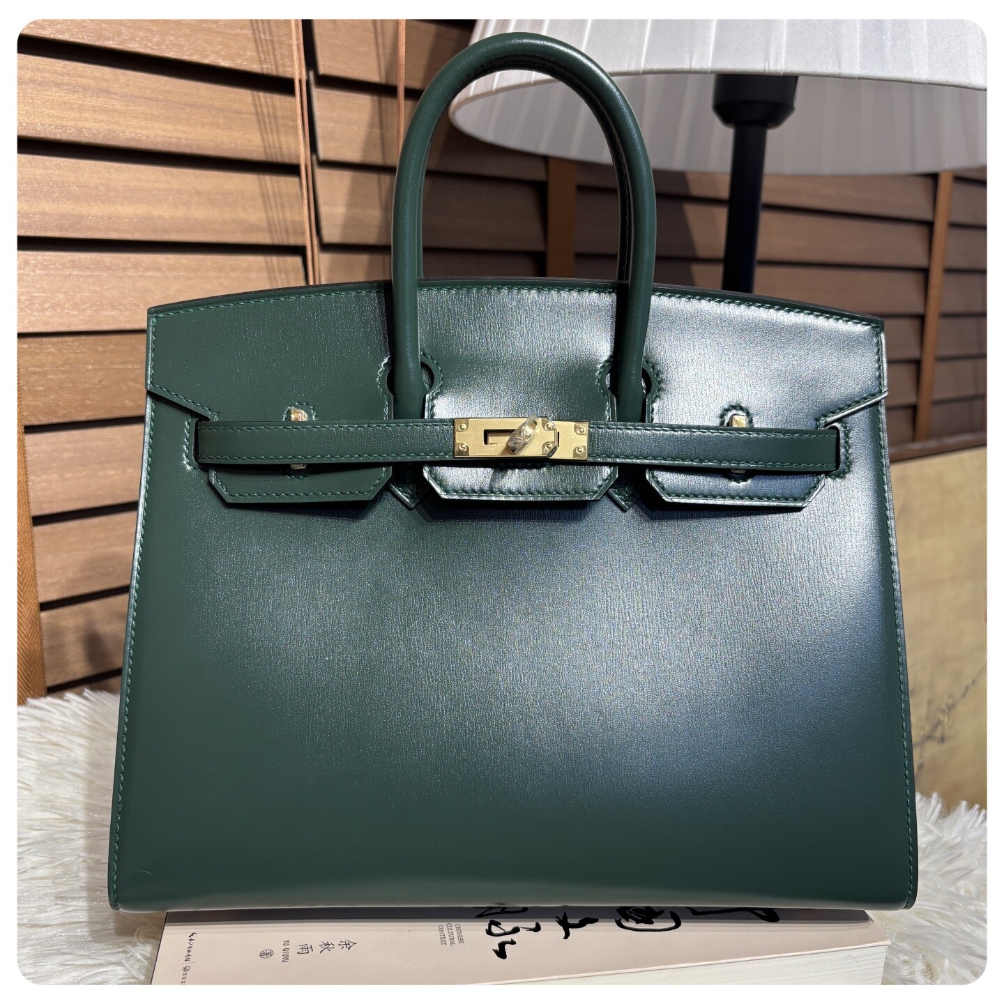 陈师傅手缝 Box皮全手工铂金包birkin25真皮女包高档斜挎手提包
